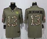 Nike Giants 13 Odell Beckham Jr. Olive Camo Salute to Service Limted Jersey,baseball caps,new era cap wholesale,wholesale hats